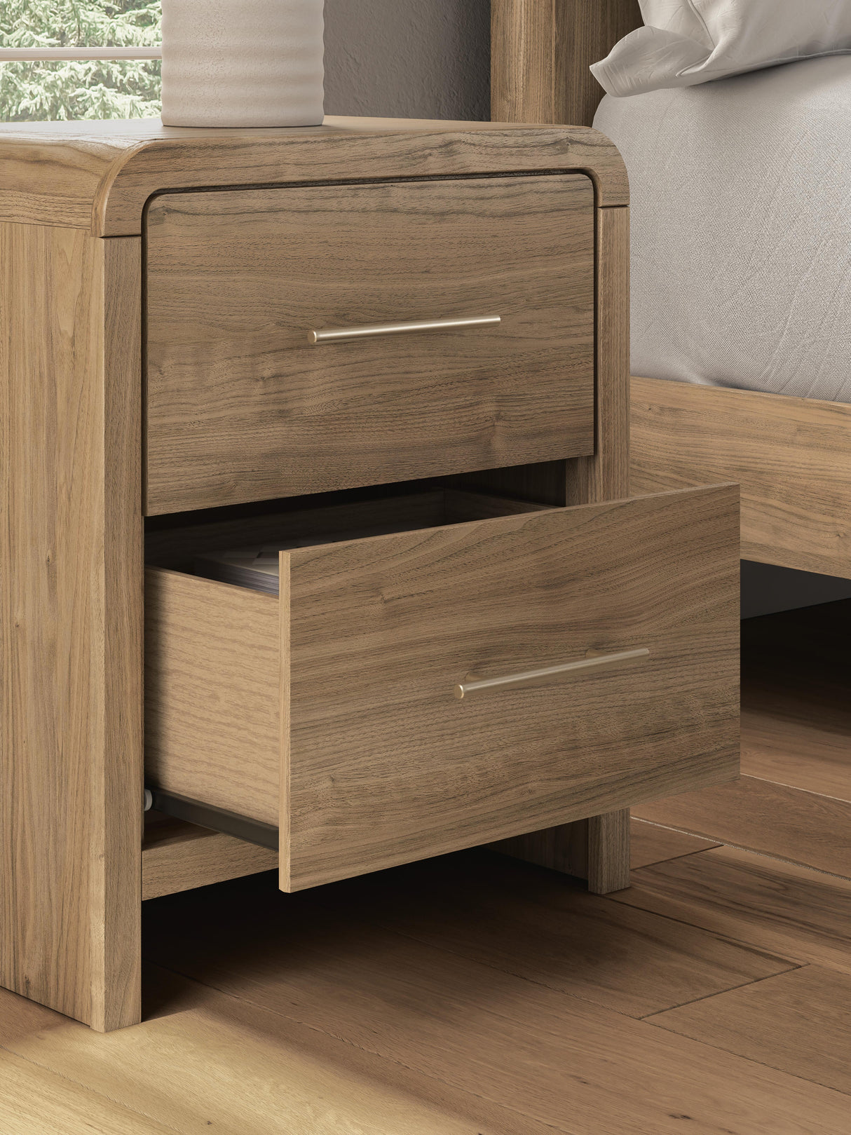 Gramburg Warm Natural Brown Nightstand from Ashley - Luna Furniture