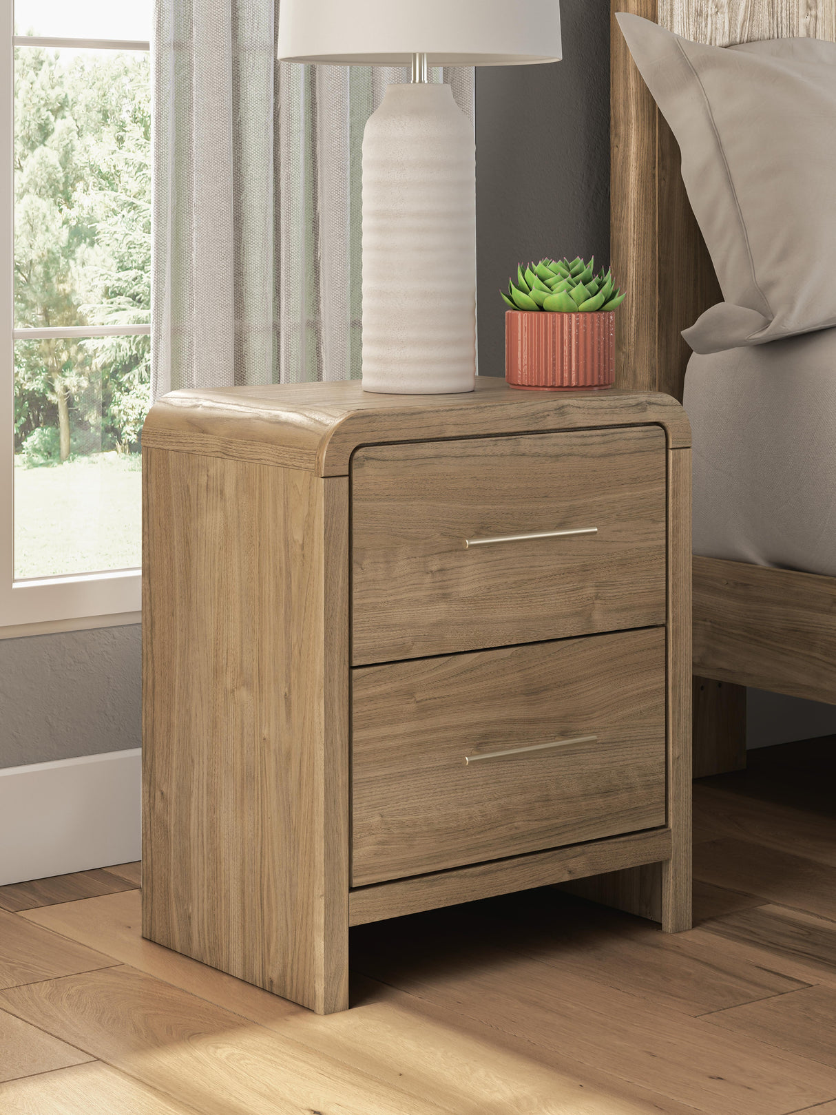 Gramburg Warm Natural Brown Nightstand from Ashley - Luna Furniture