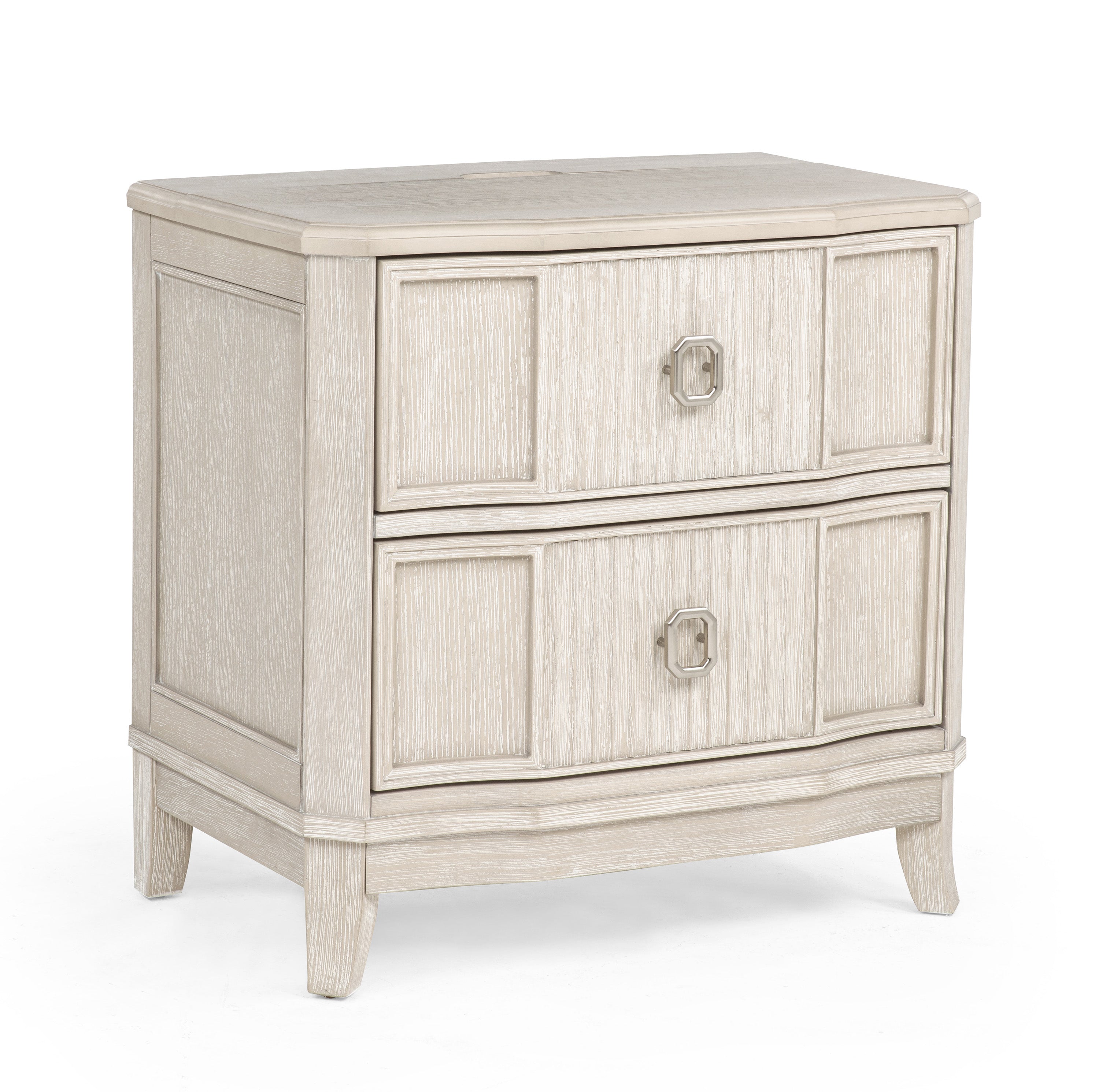 An AnRegalia CrownEmpireKINGSDOWセミダブル Crown Mark Napoli Natural Nightstand with USB – Luna Furniture