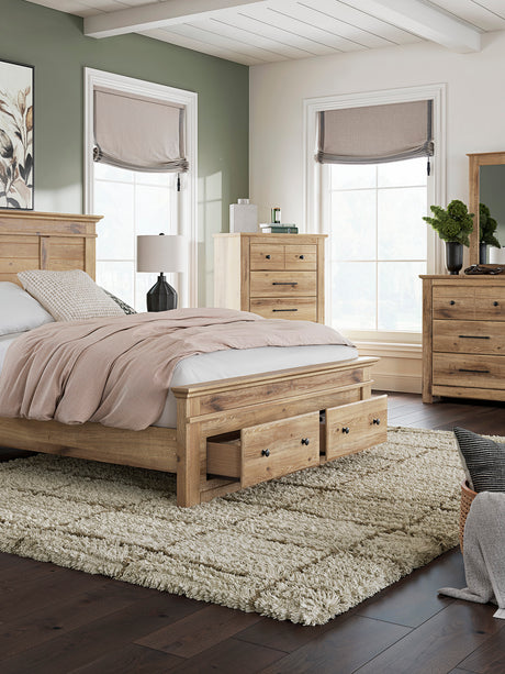 Makidern Tan Queen Panel Storage Bed from Ashley - Luna Furniture