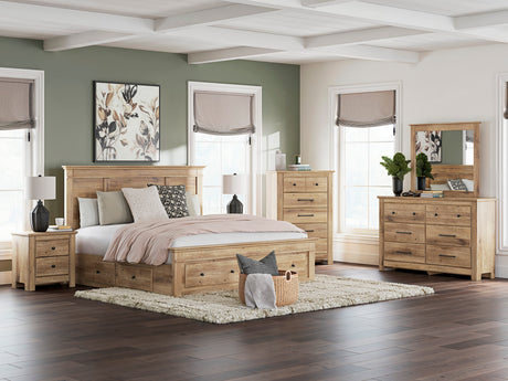 Makidern Tan Panel Storage Bedroom Set with 4 Drawers from Ashley - Luna Furniture