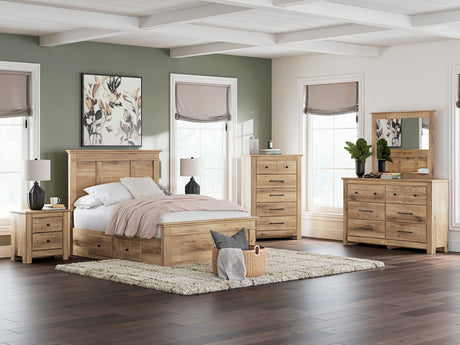 Makidern Tan Storage Youth Panel Bedroom Set with 4 Side Drawers from Ashley - Luna Furniture