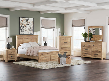 Makidern Tan Footboard Storage Youth Panel Bedroom Set with 2 Footboard Drawers from Ashley - Luna Furniture