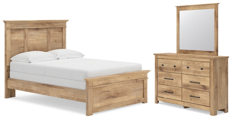 Makidern Tan Full Panel Bed, Dresser and Mirror from Ashley - Luna Furniture