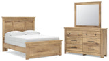 Makidern Tan Full Panel Bed, Dresser and Mirror from Ashley - Luna Furniture