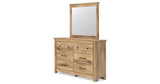 Makidern Tan Twin Panel Bed, Dresser and Mirror from Ashley - Luna Furniture