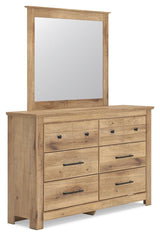 Makidern Tan Queen Panel Bed, Dresser and Mirror from Ashley - Luna Furniture