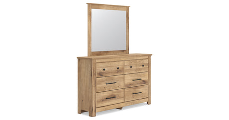 Makidern Tan Twin Panel Storage Bed, Dresser and Mirror from Ashley - Luna Furniture