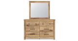 Makidern Tan Queen Panel Bed, Dresser and Mirror from Ashley - Luna Furniture