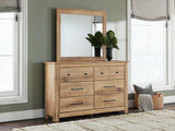 Makidern Tan Queen Panel Bed, Dresser and Mirror from Ashley - Luna Furniture