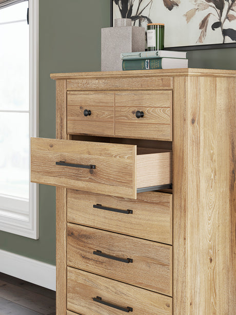 Makidern Tan Storage Youth Panel Bedroom Set with 2 One-Side Drawers from Ashley - Luna Furniture