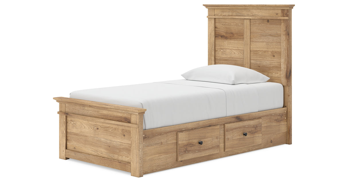 Makidern Tan Twin Panel Storage Bed from Ashley - Luna Furniture
