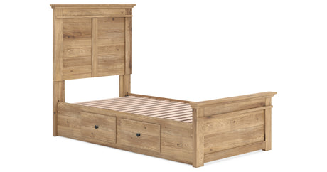 Makidern Tan Twin Panel Storage Bed from Ashley Furniture - Luna Furniture
