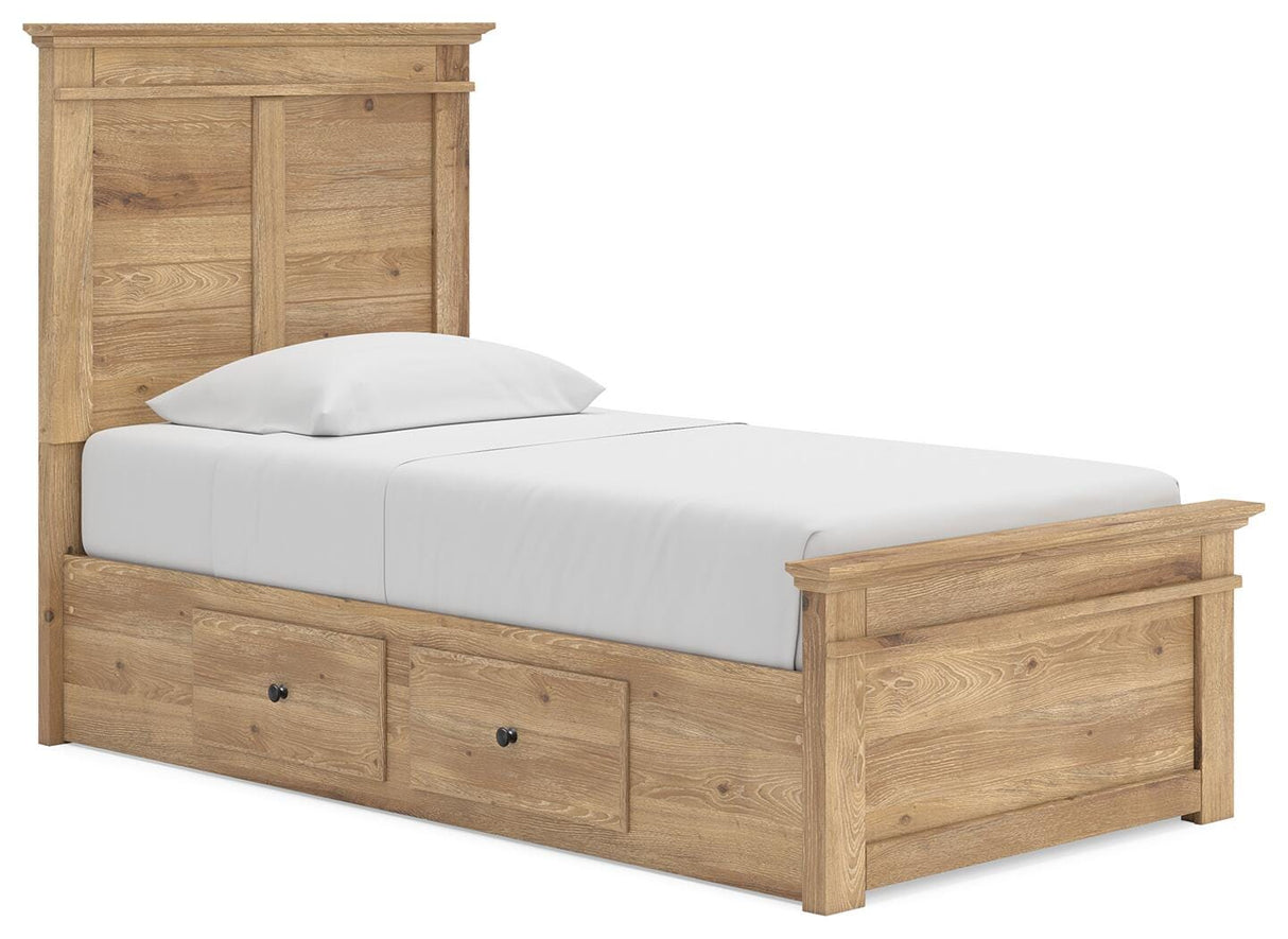 Makidern Tan Twin Panel Storage Bed from Ashley - Luna Furniture