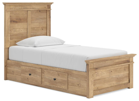 Makidern Tan Twin Panel Storage Bed from Ashley Furniture - Luna Furniture