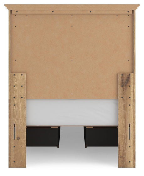 Makidern Tan Twin Panel Storage Bed from Ashley Furniture - Luna Furniture