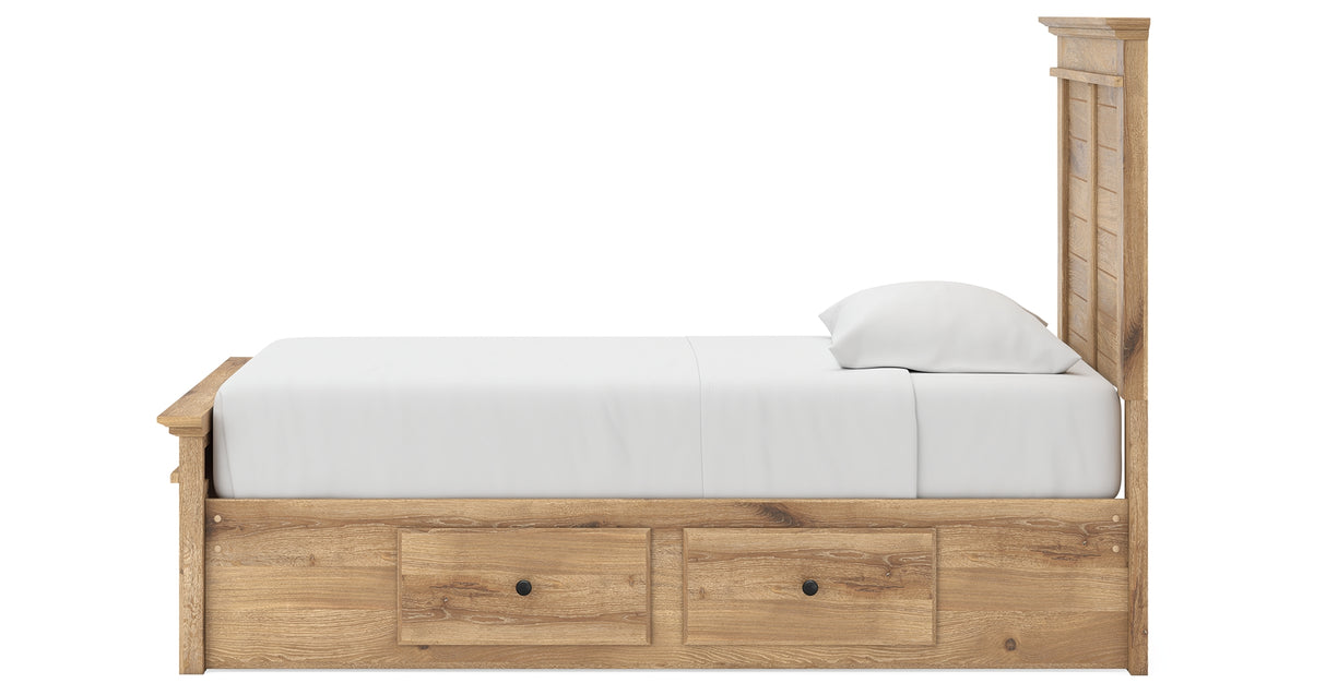 Makidern Tan Twin Panel Storage Bed from Ashley - Luna Furniture