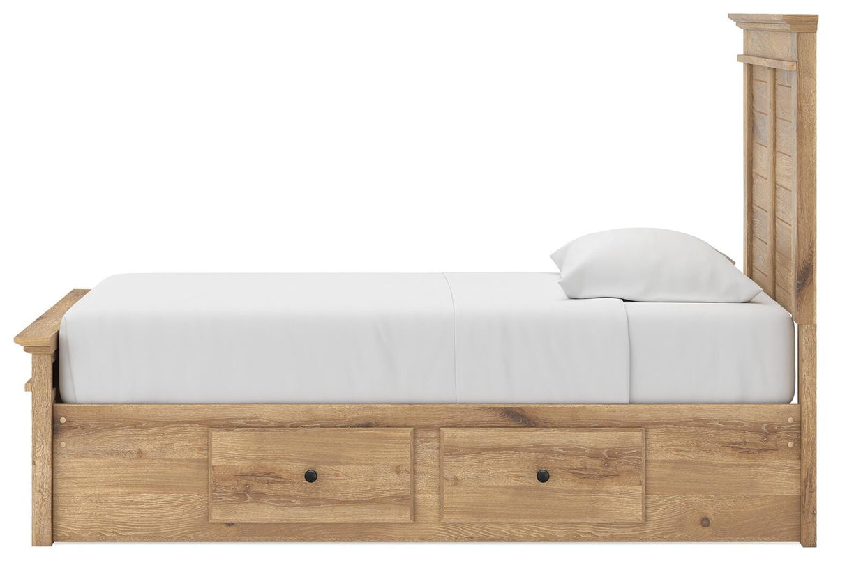 Makidern Tan Twin Panel Storage Bed from Ashley - Luna Furniture