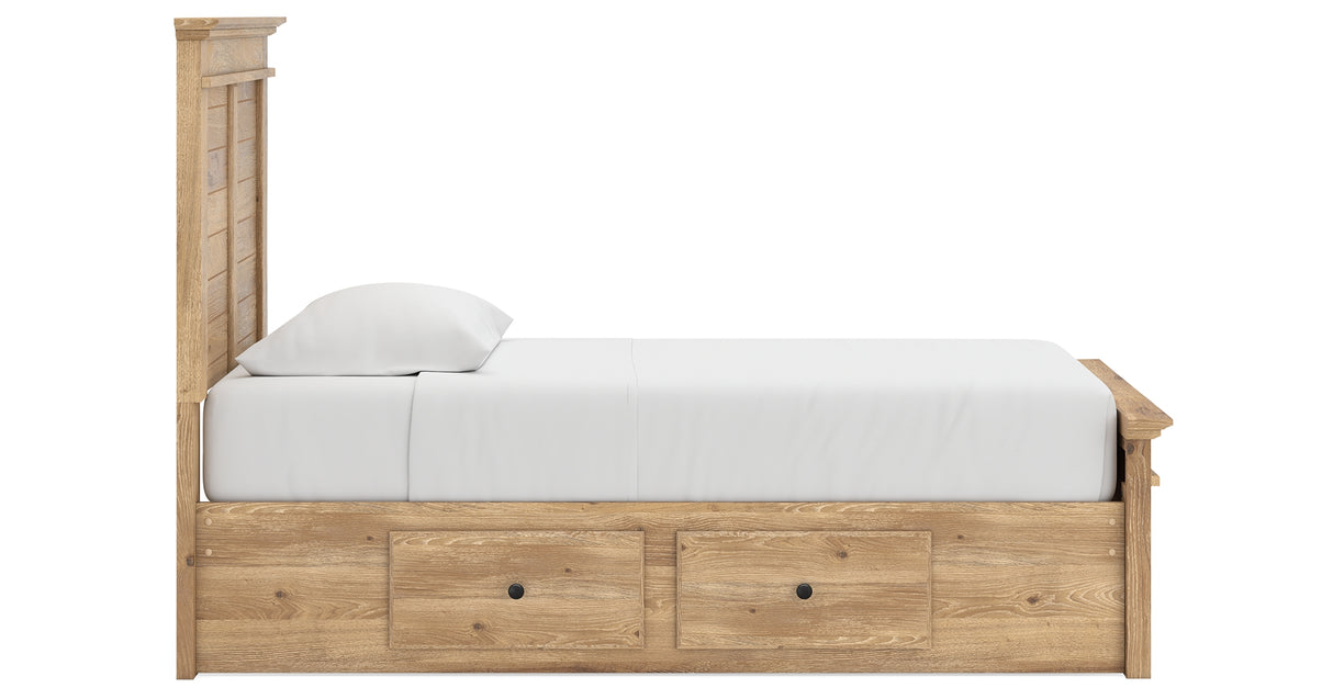 Makidern Tan Twin Panel Storage Bed from Ashley - Luna Furniture