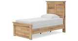 Makidern Tan Twin Panel Bed, Dresser and Mirror from Ashley - Luna Furniture
