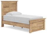 Makidern Tan Twin Panel Bed, Dresser and Mirror from Ashley - Luna Furniture