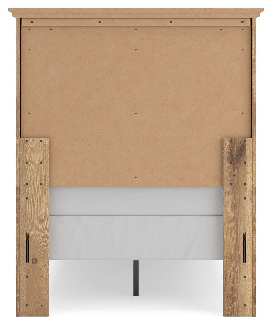 Makidern Tan Twin Panel Bed, Dresser and Mirror from Ashley - Luna Furniture