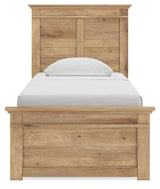 Makidern Tan Twin Panel Bed, Dresser and Mirror from Ashley - Luna Furniture