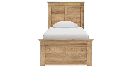 Makidern Tan Twin Panel Bed, Dresser and Mirror from Ashley - Luna Furniture