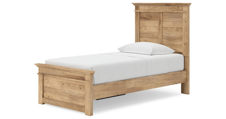 Makidern Tan Twin Panel Storage Bed from Ashley Furniture - Luna Furniture