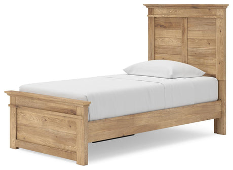 Makidern Tan Twin Panel Storage Bed from Ashley - Luna Furniture