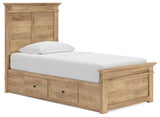 Makidern Tan Twin Panel Storage Bed from Ashley Furniture - Luna Furniture