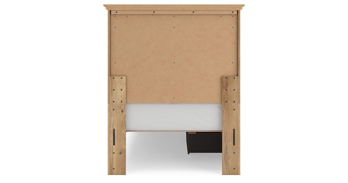 Makidern Tan Twin Panel Storage Bed from Ashley Furniture - Luna Furniture