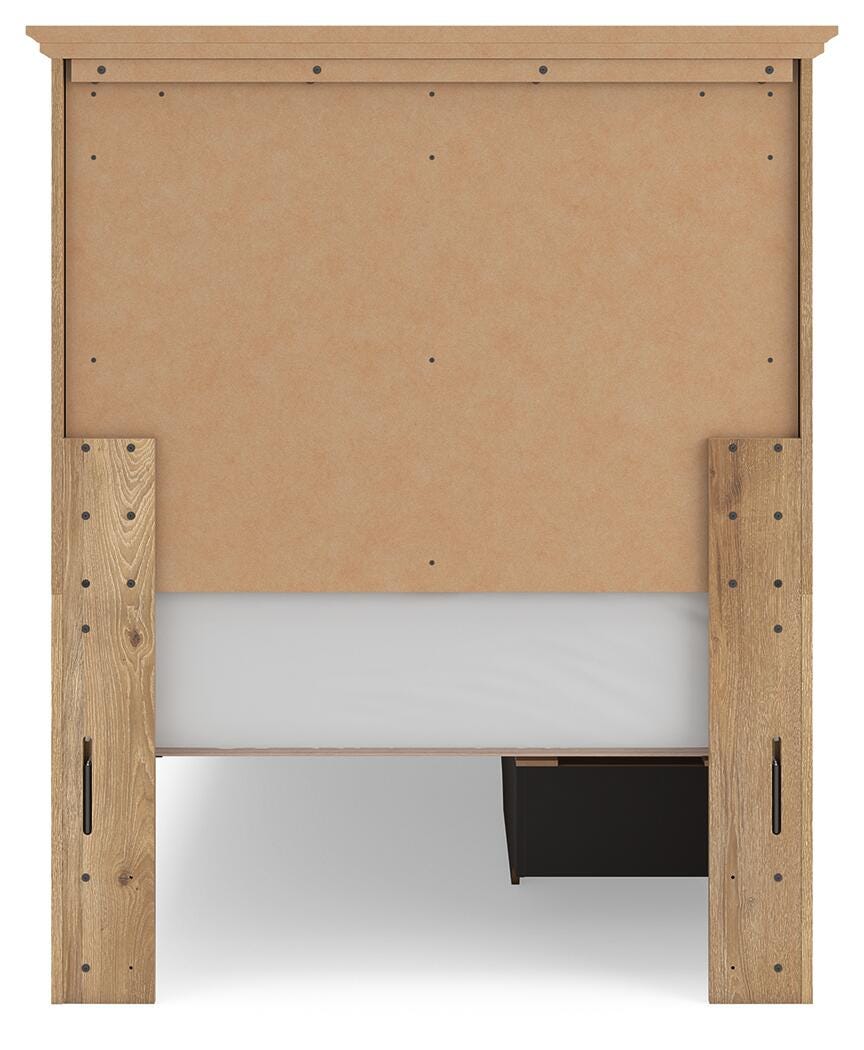 Makidern Tan Twin Panel Storage Bed from Ashley Furniture - Luna Furniture