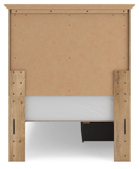 Makidern Tan Twin Panel Storage Bed from Ashley - Luna Furniture