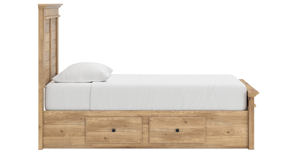 Makidern Tan Twin Panel Storage Bed from Ashley Furniture - Luna Furniture