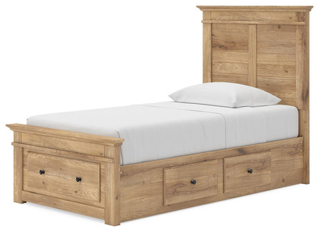 Makidern Tan Twin Panel Storage Bed from Ashley Furniture - Luna Furniture