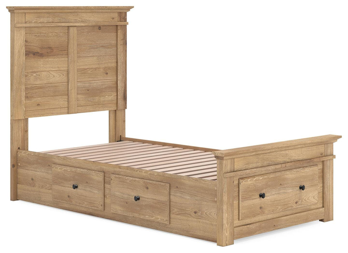 Makidern Tan Twin Panel Storage Bed from Ashley - Luna Furniture