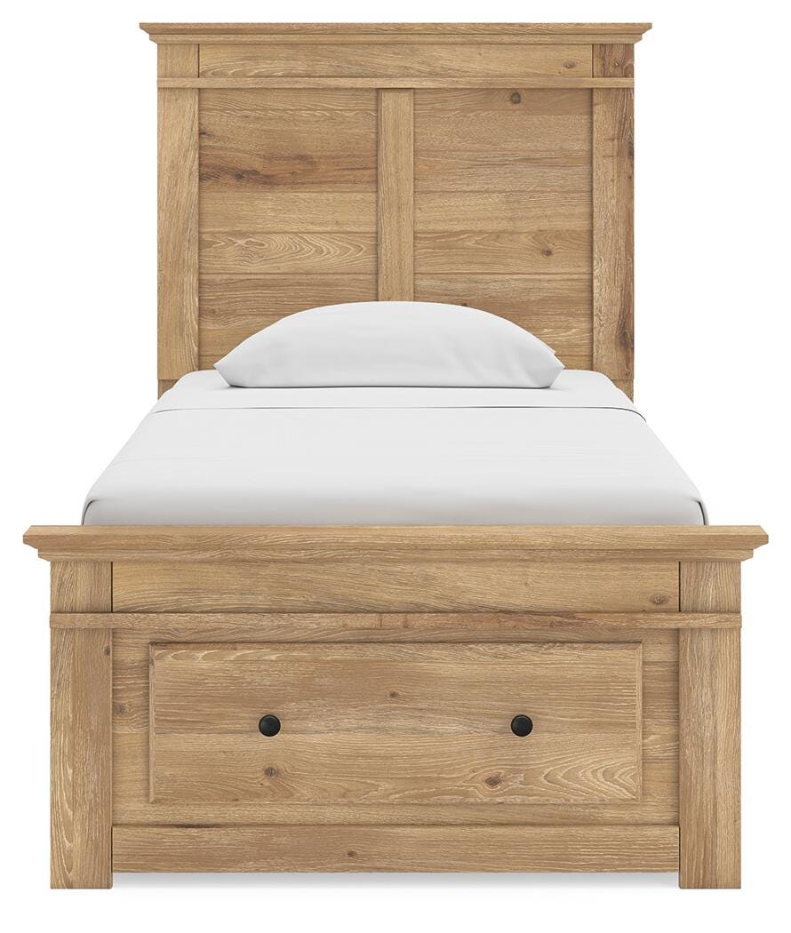 Makidern Tan Twin Panel Storage Bed from Ashley - Luna Furniture