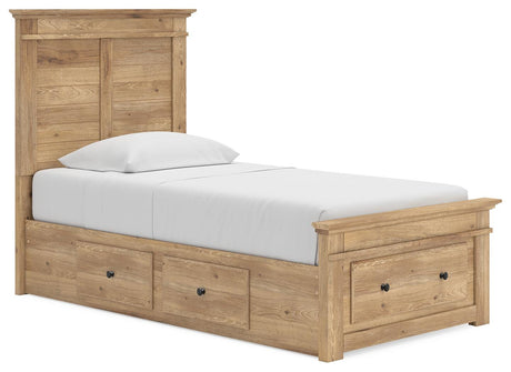 Makidern Tan Twin Panel Storage Bed from Ashley Furniture - Luna Furniture