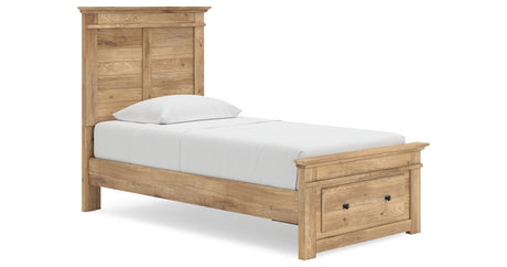 Makidern Tan Twin Panel Storage Bed, Dresser and Mirror from Ashley - Luna Furniture