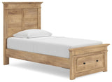 Makidern Tan Twin Panel Storage Bed, Dresser and Mirror from Ashley - Luna Furniture