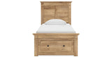 Makidern Tan Twin Panel Storage Bed, Dresser and Mirror from Ashley - Luna Furniture