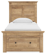Makidern Tan Twin Panel Storage Bed, Dresser and Mirror from Ashley - Luna Furniture
