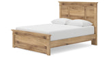 Makidern Tan Queen Panel Bed with Storage, Dresser and Mirror from Ashley - Luna Furniture