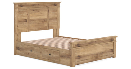 Makidern Tan Queen Panel Storage Bed from Ashley Furniture - Luna Furniture