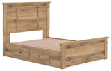 Makidern Tan Queen Panel Storage Bed from Ashley Furniture - Luna Furniture