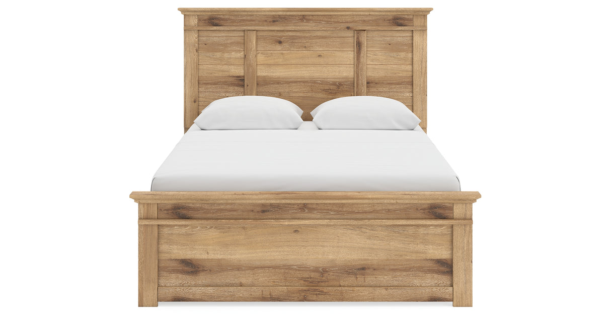 Makidern Tan Queen Panel Storage Bed from Ashley Furniture - Luna Furniture