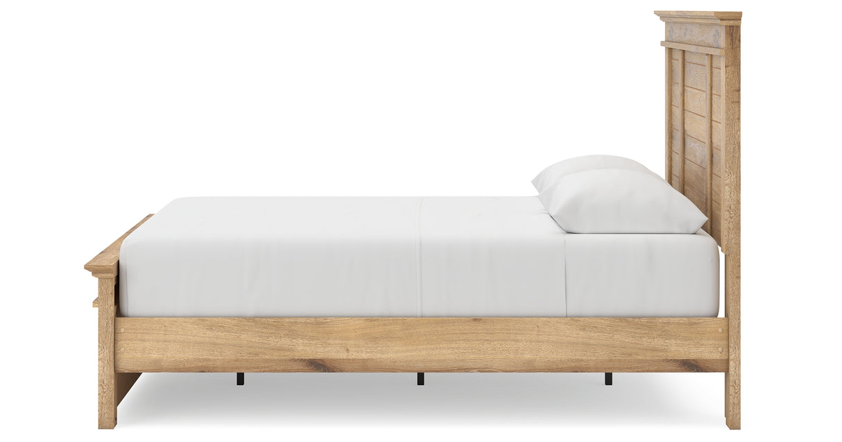 Makidern Tan Queen Panel Storage Bed from Ashley Furniture - Luna Furniture