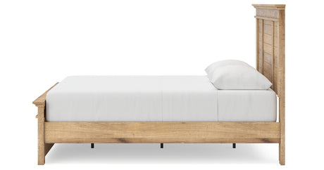 Makidern Tan Queen Panel Bed with Storage, Dresser and Mirror from Ashley - Luna Furniture