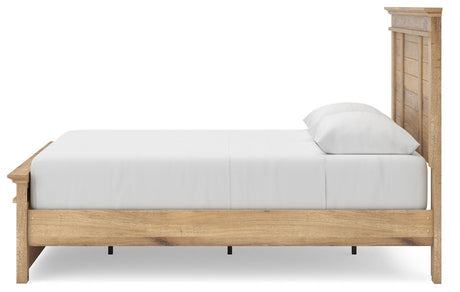 Makidern Tan Queen Panel Bed with Storage, Dresser and Mirror from Ashley - Luna Furniture
